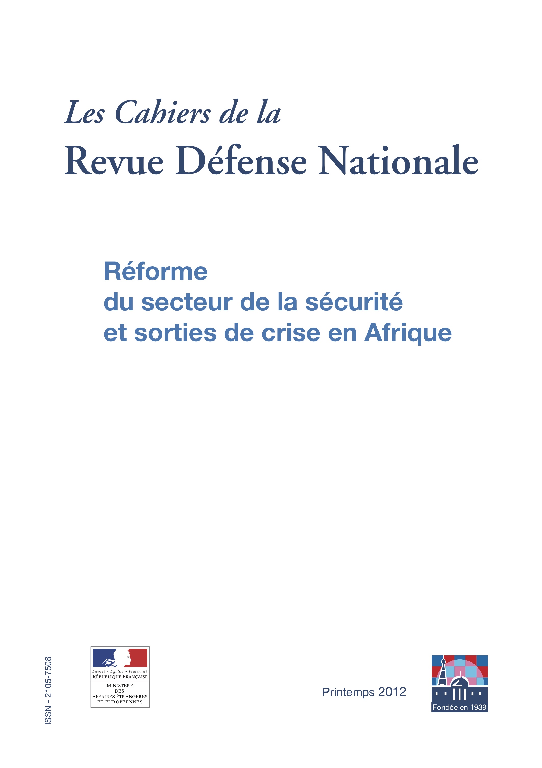 CAH019FR - Réformes du secteur de la sécurité et sorties de crise en Afrique